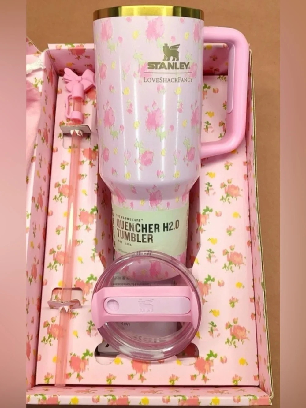 STANLEY 1913 X LOVESHACKFANCY QUENCHER H2.0 FLOWSTATE™ TUMBLER | 40 OZ NIB - Picture 2 of 10